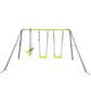 Xns081 Interesting Swingset With Plastic Safe Swing Set 440Lbs For Outdoor Playground For Age 3+ With Face To Face Without Tee - Lime Green