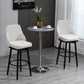 Monteux - Set of 2 - 30" Modern Bar Stools, 360° Swivel Upholstered Bar Chairs with Steel Legs and Footrest, Cream White