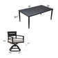 Outdoor Modern Dining Set, Chairs Sunbrella Cushioned And Dining Table With Umbrella Hole