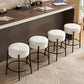 Madison - Set of 2 - 24" Fixed-Height Counter Stool with Beige Upholstered Round Seat and Non-Slip Support