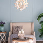 6 Light Chandelier, Hanging Light Fixture With Adjustable Chain For Kitchen, Bulb Not Included - White