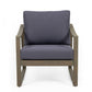 Samwell - Club Chair Outdoor Seating Acacia Wood - Dark Gray