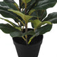 32" Tall, Artificial Plant, Fiddle Tree, Indoor, Faux, Fake, Floor, Greenery, Potted, Real Touch, Decorative - Green / Black