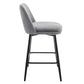 Vectoria 26" - Set of 2 - Light Grey Upholstered Swivel Counter Height Bar Stools with Metal Legs, 360° Swivel, and High Back, 25.6" Seat Height