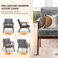 Mid Century Modern Accent Chair With Solid Wood Frame And Extra Thick Backrest