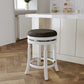 Saville - Set of 2 - 24" White Counter Stools with Charcoal Upholstered Seats