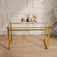 Modern Minimalist Rectangular Dining Table With Tempered Glass Top