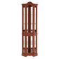 Corner Curio Cabinet With Lights, Adjustable Tempered Glass Shelves, Mirrored Back, Display Cabinet (E26 Light Bulb Not Included) - Walnut