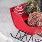 Iron Sleigh Large, Distressed Christmas Santa Sleigh Holiday Decoration