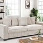 Luxe Sofa With 5 Matching Toss Pillows, Sleek Design, Spacious And Comfortable 3 Seater Couch