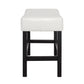 Zerena - Set of 2 - 27" Ivory Leather Counter Stools, Transitional Design for Kitchen & Living Room