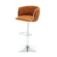 Bellavue Luxe - Set of 2 - 26" Swivel Counter Stools with Orange Boucle Upholstery and 360° Rotation