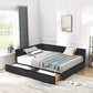 Storage Elegant Upholstered Tufted Bed Frame With Backrest And Armrests