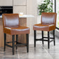 Zuma - set of 2 -28" Brown Leather Counter Stool with Ergonomic and Durable Design