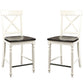 24" Tall Bar Stools (Set of 2) - Brown / White