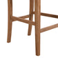 Montague - Set of 2 - 24" Retro Bar Stools with Rubberwood Frame and Upholstered Fabric Cushions, Classic Espresso Design