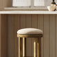 Backless Swivel Stool With Upholstered Seat