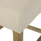 Chesterfield - Set of 2 - 26" Beige Button-Tufted Counter Stools with Upholstered Back