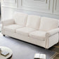 Soft Sofa, Upholstered 3 Seater Couch With High Density Foam, Loose Back Cushions And Turned Legs