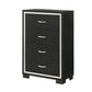 4 Drawer Bedroom Chest With Handles Furniture - Black
