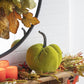 Velvet Weighted Pumpkin With Resin Stem Apple, Pumpkin Ornament Decor For Holiday Harvest Festival Fall Festival & Thanksgiving (Set of 2) - Green