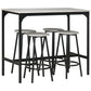 Hampton - Set of 5 - 24" Rustic Counter Height Bar Table with 4 Bar Stools, Industrial Gray MDF Top for Kitchen & Pub Dining Room