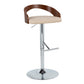 Grotto - Mid Century Modern Adjustable Height Barstool, Swivel With Straight T Footrest (Set of 2)