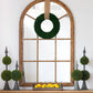 Large Arched Accent Mirror With Frame With Decorative Window Look Classic Architecture Style Solid Fir Wood Interior Decor - Brown
