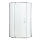 Diamond Shaped Corner Shower Door, Inward Sliding, Stainless Steel Frame