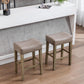 Evora - Set of 2 - 26" Gray Backless Faux Leather Counter Stools for Kitchen Island