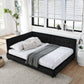 Storage Elegant Upholstered Tufted Bed Frame With Backrest And Armrests