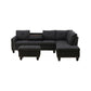 L - Shaped 3 Piece Sectional Sofa With Chaise, Storage Ottoman & Cup Holders