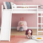 Full Loft Bed With Slide, Multifunctional Design - White