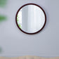 Circle Wall Mirror With Wooden Frame, Wall Mirror For Living Room