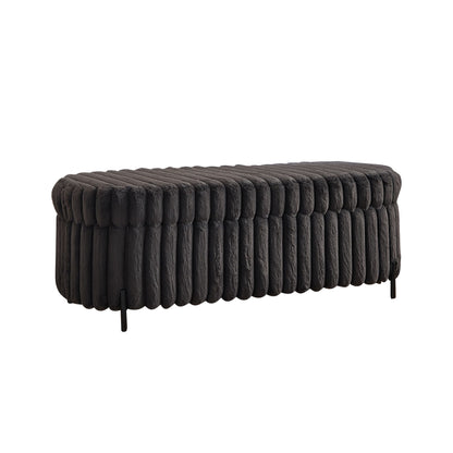 Flip Top Storage Bench With Metal Legs