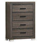 1 Piece Chest Bar Handle Bedroom Furniture With Texture And Clean Lines - Gray