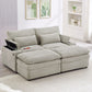Convertible Loveseat Sofa With Storage, USB Ports, Cup Holders
