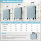 6 Piece Lightweight Hardshell Luggage Set With Double Spinner Wheels, Password Lock