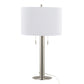 Master - 29" Contemporary Table Lamp (Set of 2) - Polished Nickel / White
