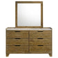 Packard - 6 Drawer Dresser With Mirror - Oak