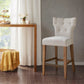 Avila - Set of 2 - 26" Tufted Back Counter Stools with Cream Upholstery