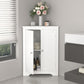 Corner Cabinet With 2 Doors And Adjustable Shelves, Freestanding Narrow Storage Organizer For Bathroom - White