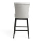 Mansfield- Set of 2 - 26" Beige & Black Fabric Swivel Counter Stools with Espresso Wood Queen Anne Legs, Traditional Design