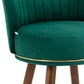 Monial - Set of 2 - 28" Emerald Swivel Bar Stools with Backrest, Footrest, and Solid Wood Legs