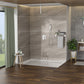 Modern Dual Shower Head System With 16" Ceiling Mount Finish, Stainless Steel And Brass