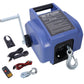 Reversible Electric 12V Trailer Winch For Boats Up To 5000 Lbs, Galvanized Wire Rope Casing - Blue