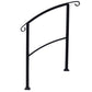 Handrails For Outdoor Steps, Fit 1 Or 3 Steps Outdoor Stair Railing, Flexible Front Porch Hand Rail, Transitional Handrails For Concrete Steps Or Wooden Stairs - Black