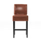 Zuma - set of 2 -28" Brown Leather Counter Stool with Ergonomic and Durable Design