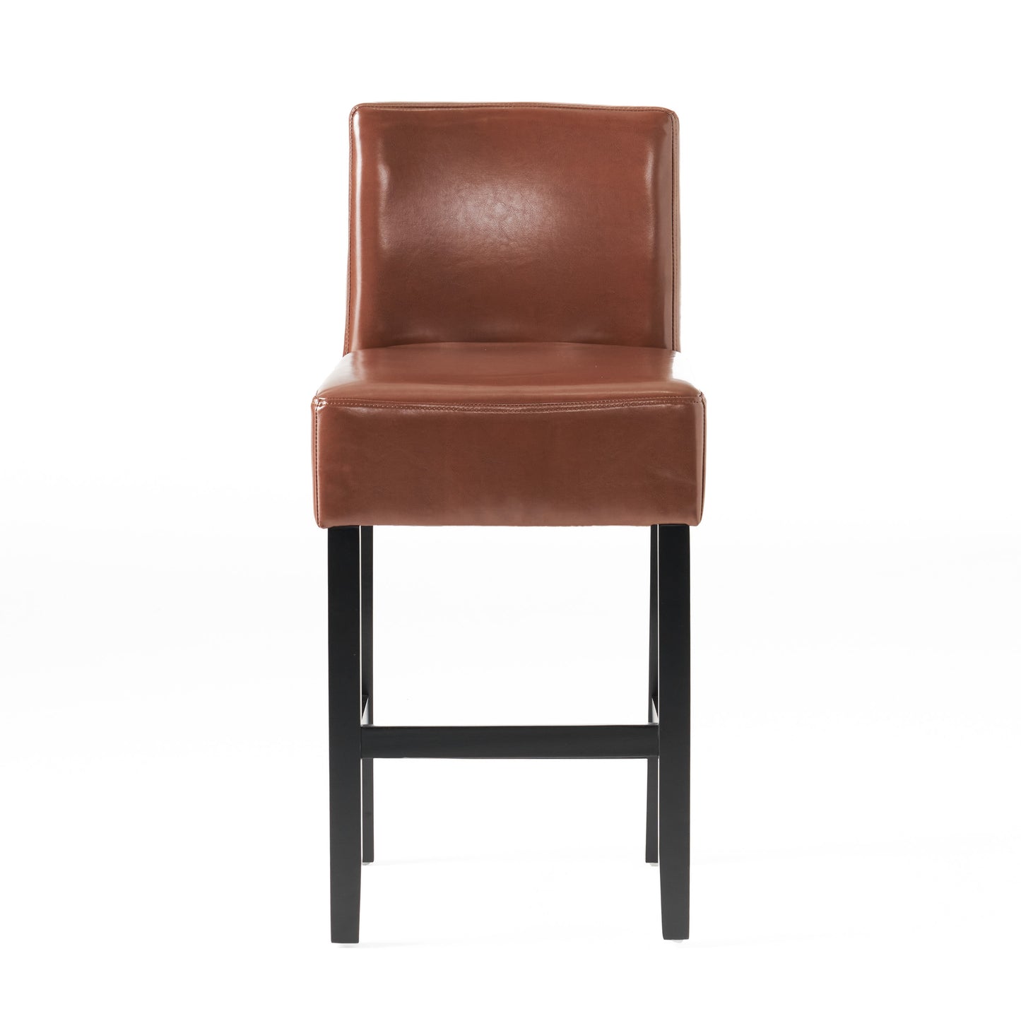 Zuma - set of 2 -28" Brown Leather Counter Stool with Ergonomic and Durable Design