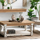 Rectangle Coffee Wooden Coffee Table, French Country Coffee Table - Brown / Antique White